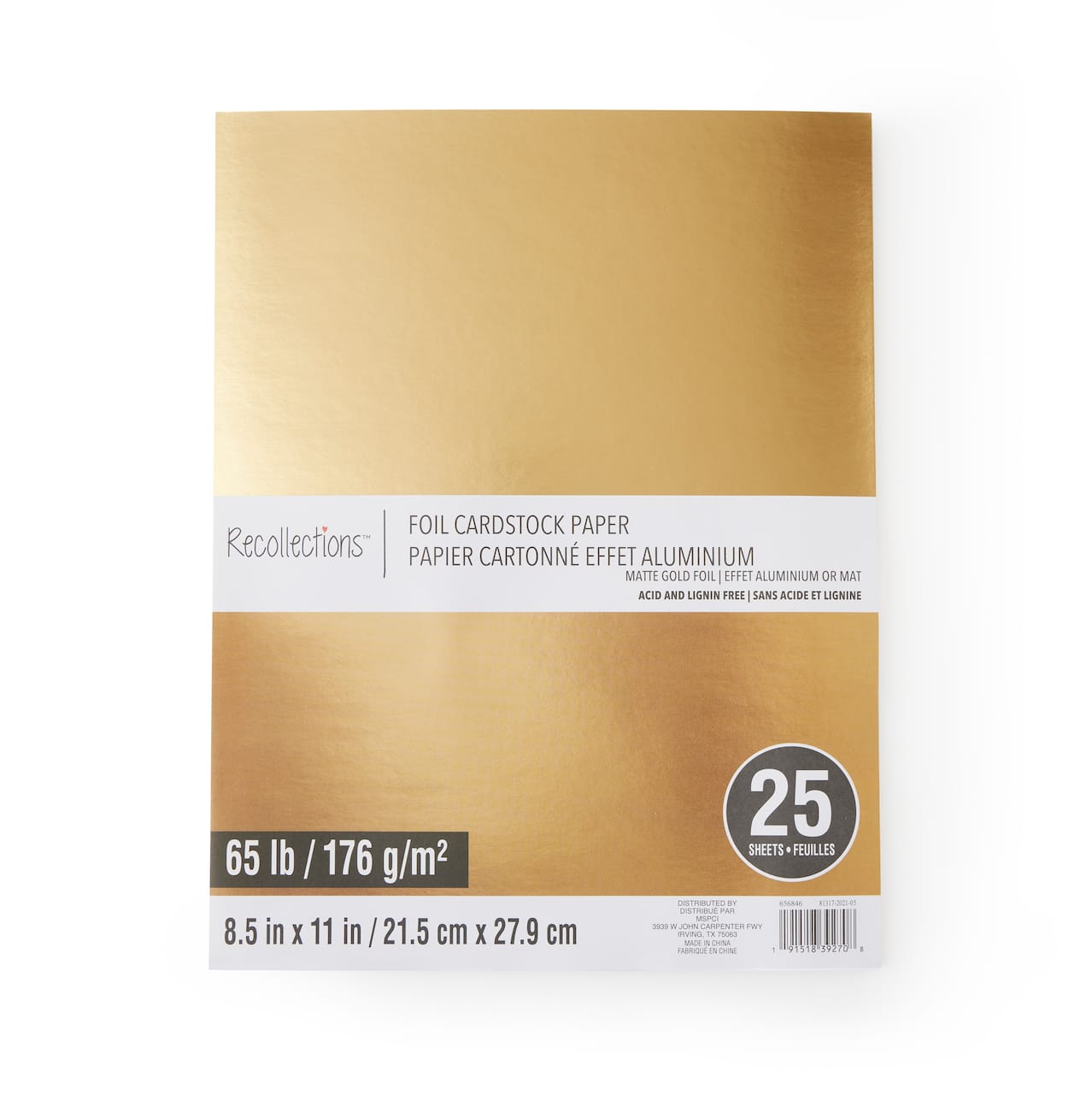 8.5 x 11 Foil Cardstock Paper by Recollections™, 25 Sheets